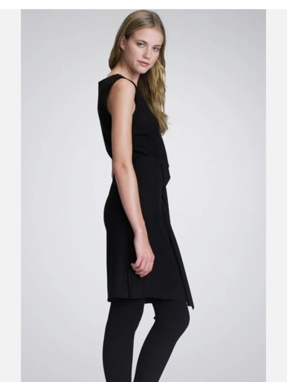 Tory Burch Sleeveless Black Ruffle Shift Dress Size Medium Talleta Wool